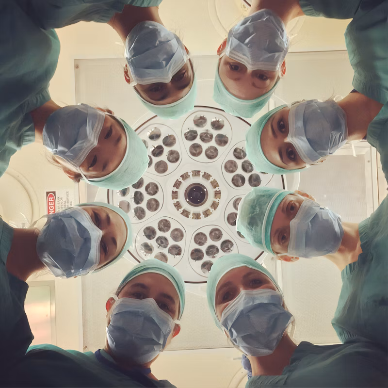 Healthcare professionals with medical supplies